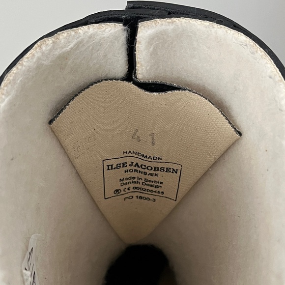 Ilse Jacobsen Wellies. Made in Denmark Navy Mid Height Lace-Up Boots Rain Boots. - Picture 12 of 17